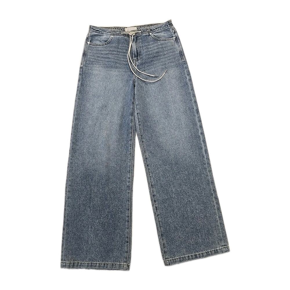 Habitual Kira Wide Leg Drawstring Jeans Size 4/27 High Rise Medium Wash Denim